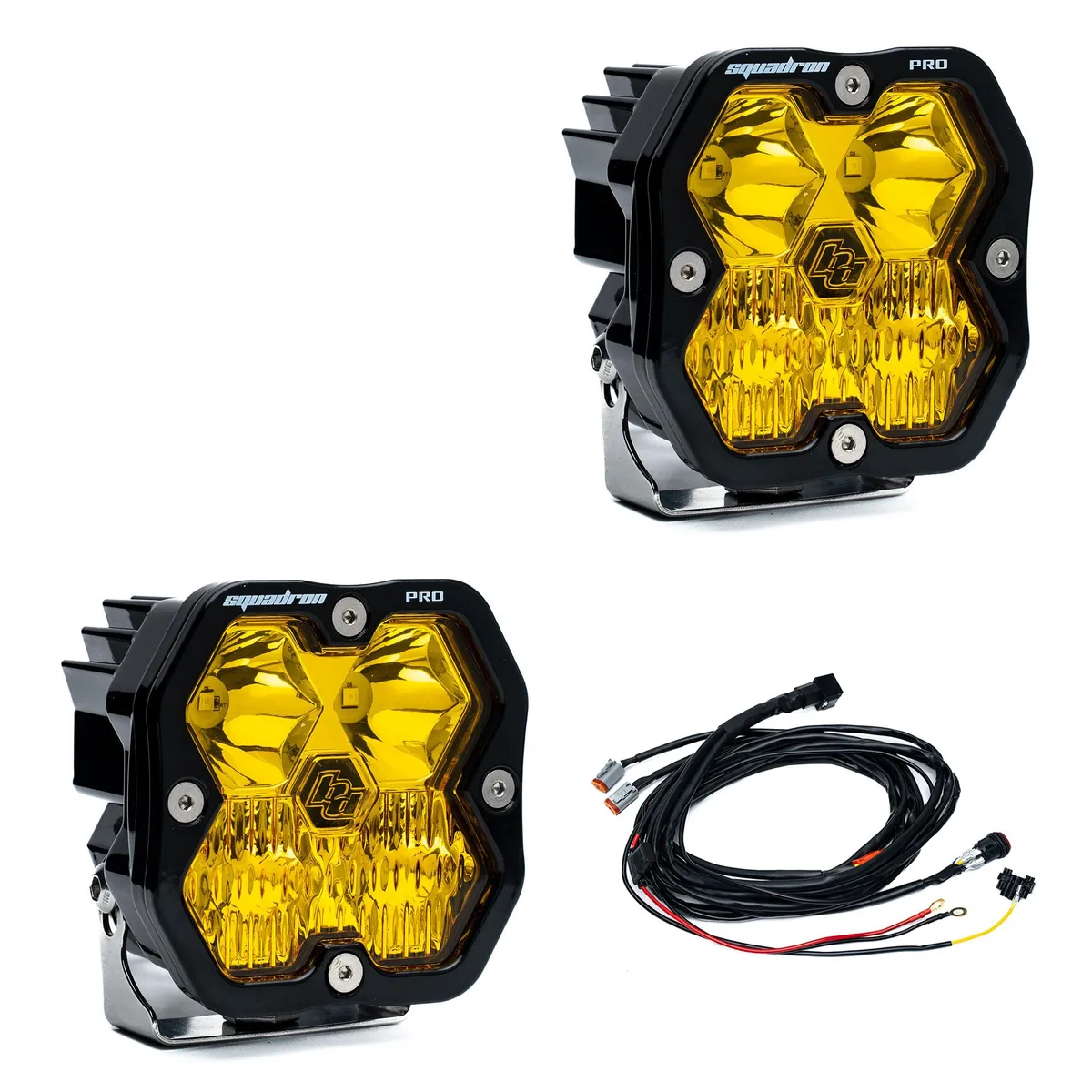 Squadron 2.0 Pro Black LED Auxiliary Light Pod Pair Universal Baja Amber Driving/Combo Baja Designs product image