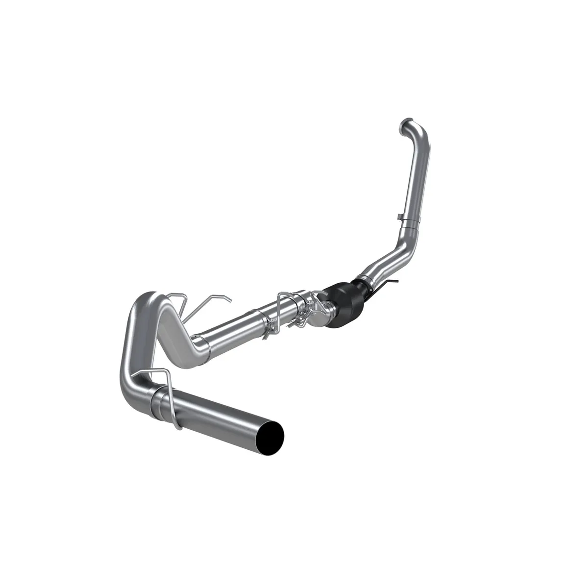 Armor Lite Turbo Back Exhaust System; 4 in.; Incl. 3.5 in. Turbo Downpipe/MidPipe/Ext.Pipes/Muffler Delete Pipe/Over Axle Pipe/Hdw; No Tip Incl.; Single Side Exit; Aluminized; product image