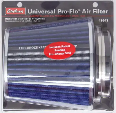 Edelbrock Edelbrock 43643 Pro-FloÃ‚® Universal Blue Medium Conical Air Filter with 3, 3.5, and 4 Inlet