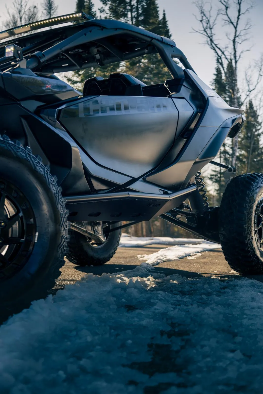 MBRP 2024-2025 Can-Am Maverick R Black-Coated Steel Rock Slider Kit AC-9219-04 product image