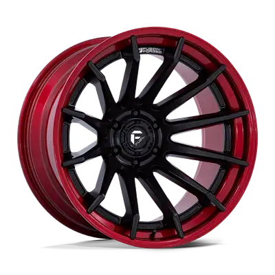 KMC Wheels Fuel Wheels | Burn | Matte Black w/ Candy Red Lip