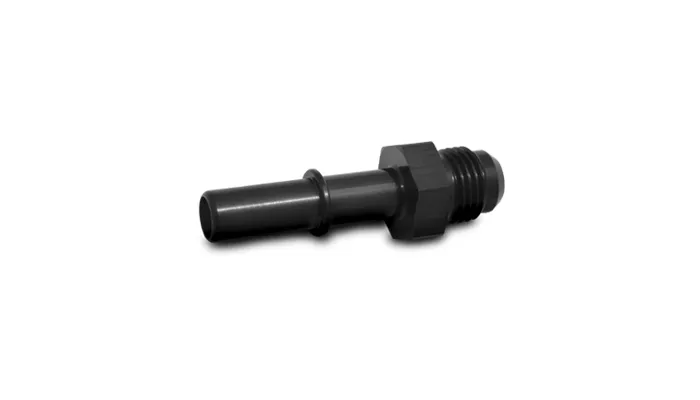 Push-On EFI Adapter Fitting; -6AN; 0.375 in. Hose Size; 6061 Aluminum; Black Anodized; product image