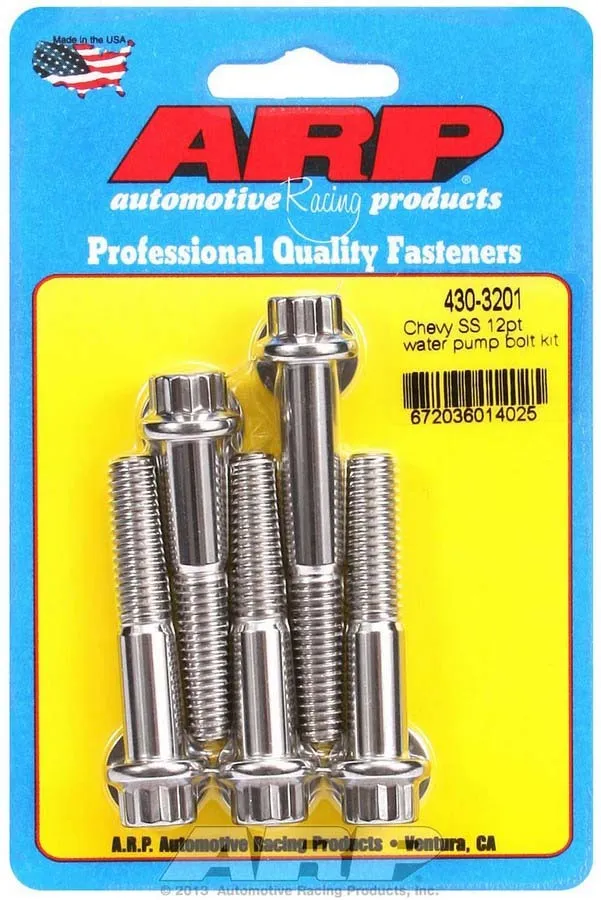 ARP Auto Racing S/S Water Pump Bolt Kit Chevy 12pt.