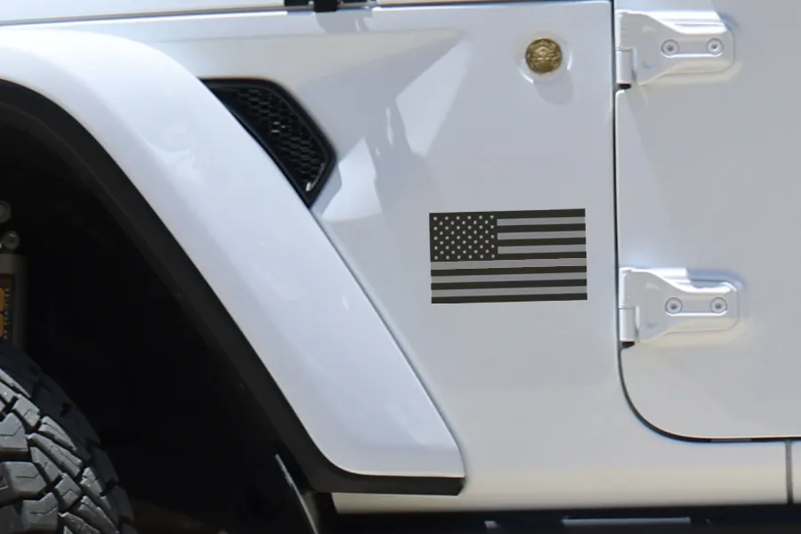 Decal Mob Decal Mob US Flags Sticker - Gray/Black