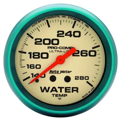 AutoMeter 2-5/8in. Water Temperature; 140-280 f; Ultra-Nite
