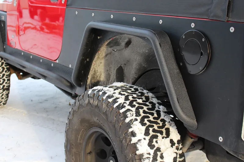 Jeep TJ Tube Fenders Rear 3 Inch Flare 97-06 Wrangler TJ Steel Black Textured Powdercoat Fishbone Offroad product image