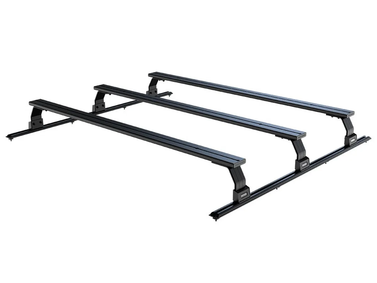 Triple Load Bar Kit; Incl. 3 Roll Top Leg Mount; 1575mm Roof Load Bar Set; 1800mm L Universal Track; product image
