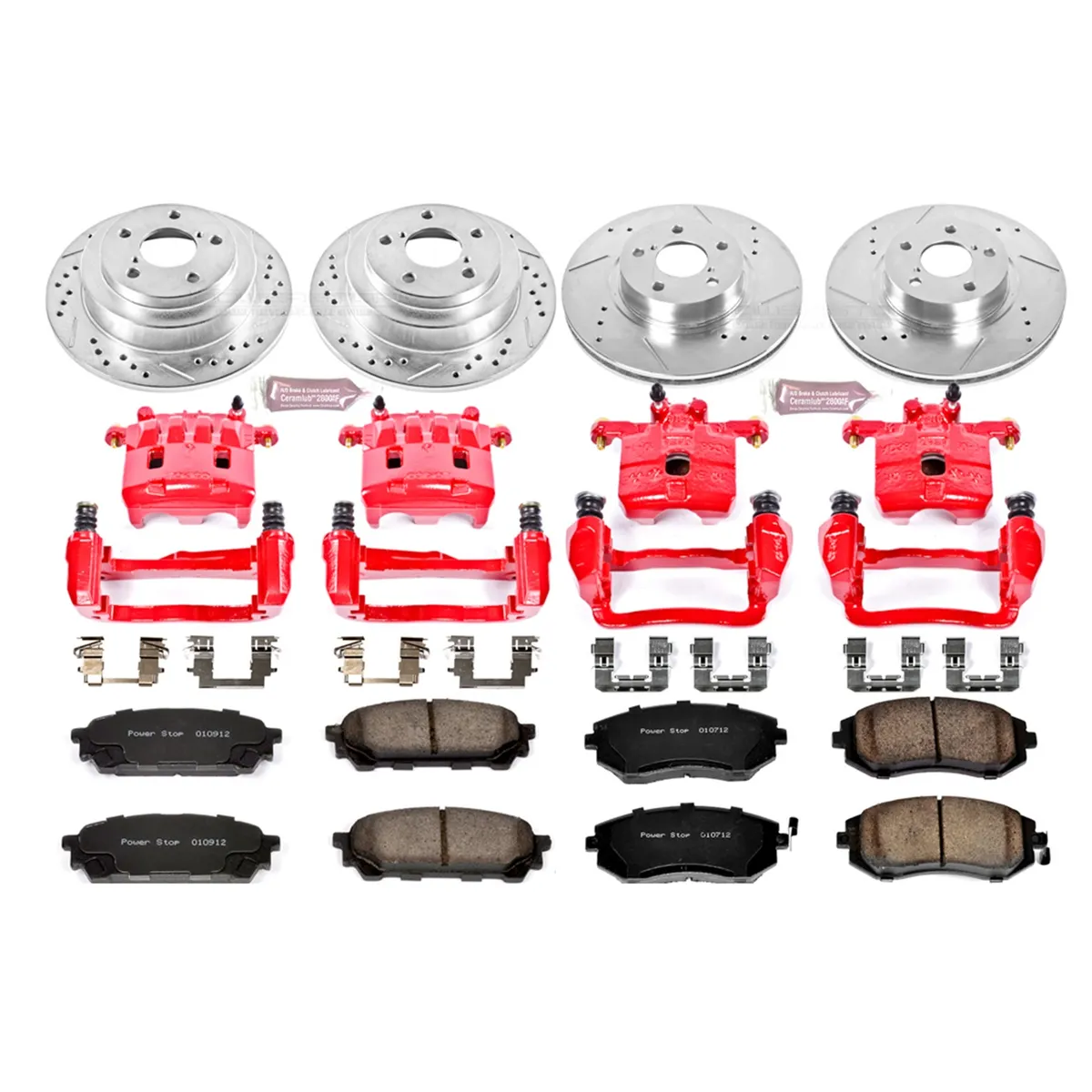 Z23 Evolution Sport Upgrade Kit: Drilled/Slotted Rotors; Carbon-Fiber Ceramic Pads; Powder Coated Calipers product image