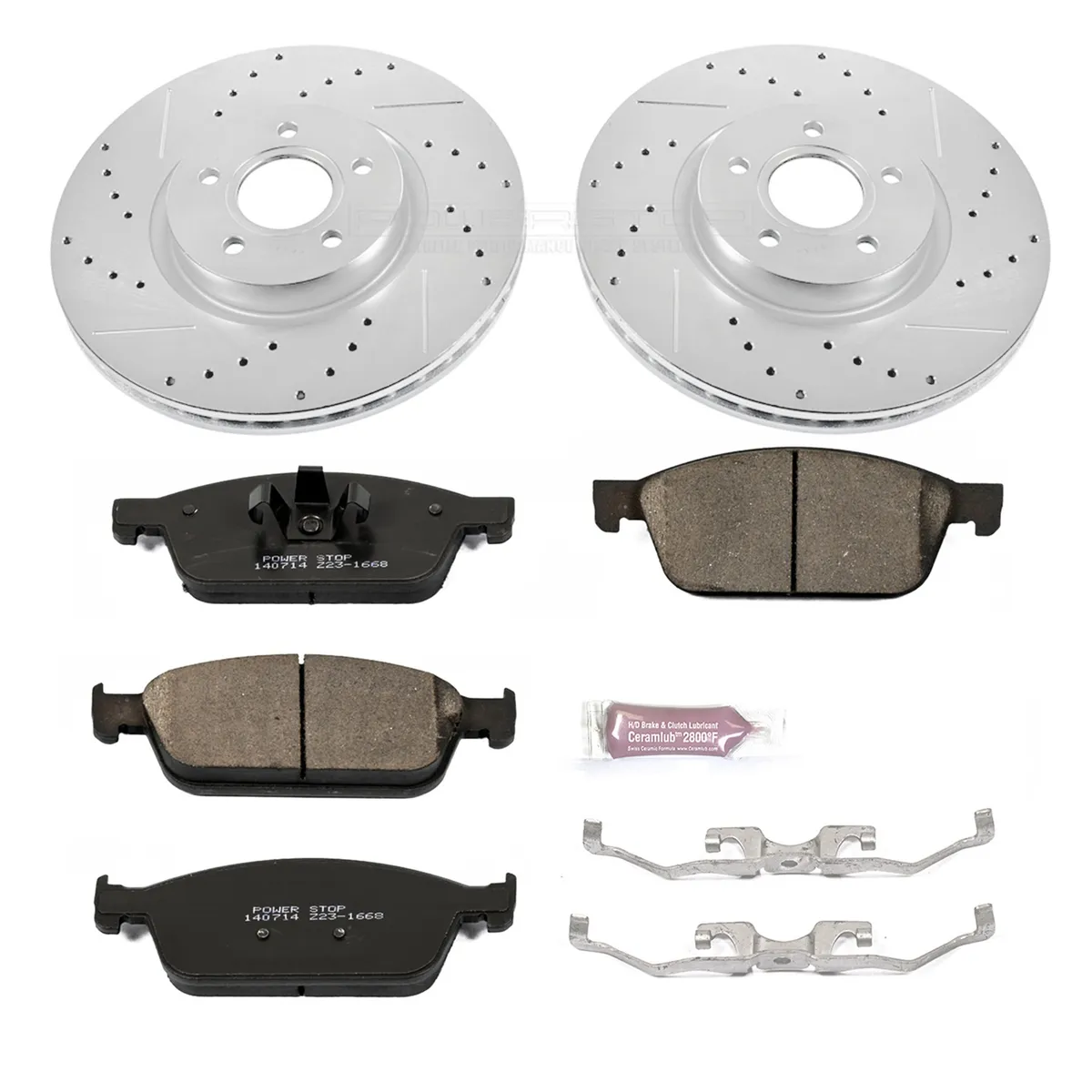 Z23 Evolution Sport Upgrade Kit: Drilled/Slotted Rotors; Carbon-Fiber Ceramic Pads W/Hardware product image
