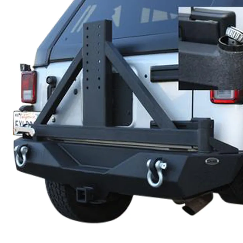0718 Wrangler Rear Bumper W/Tire Carrier Tapered Bearing Black product image