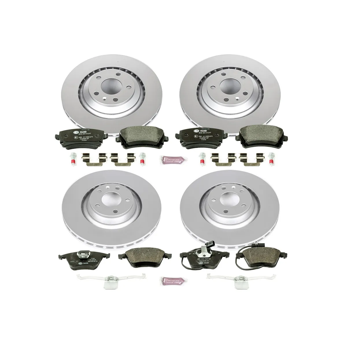 Euro-Stop Kit: Genuine Geomet Fully Coated Rotors; Ece-R90 Certified Pads W/Hardware product image