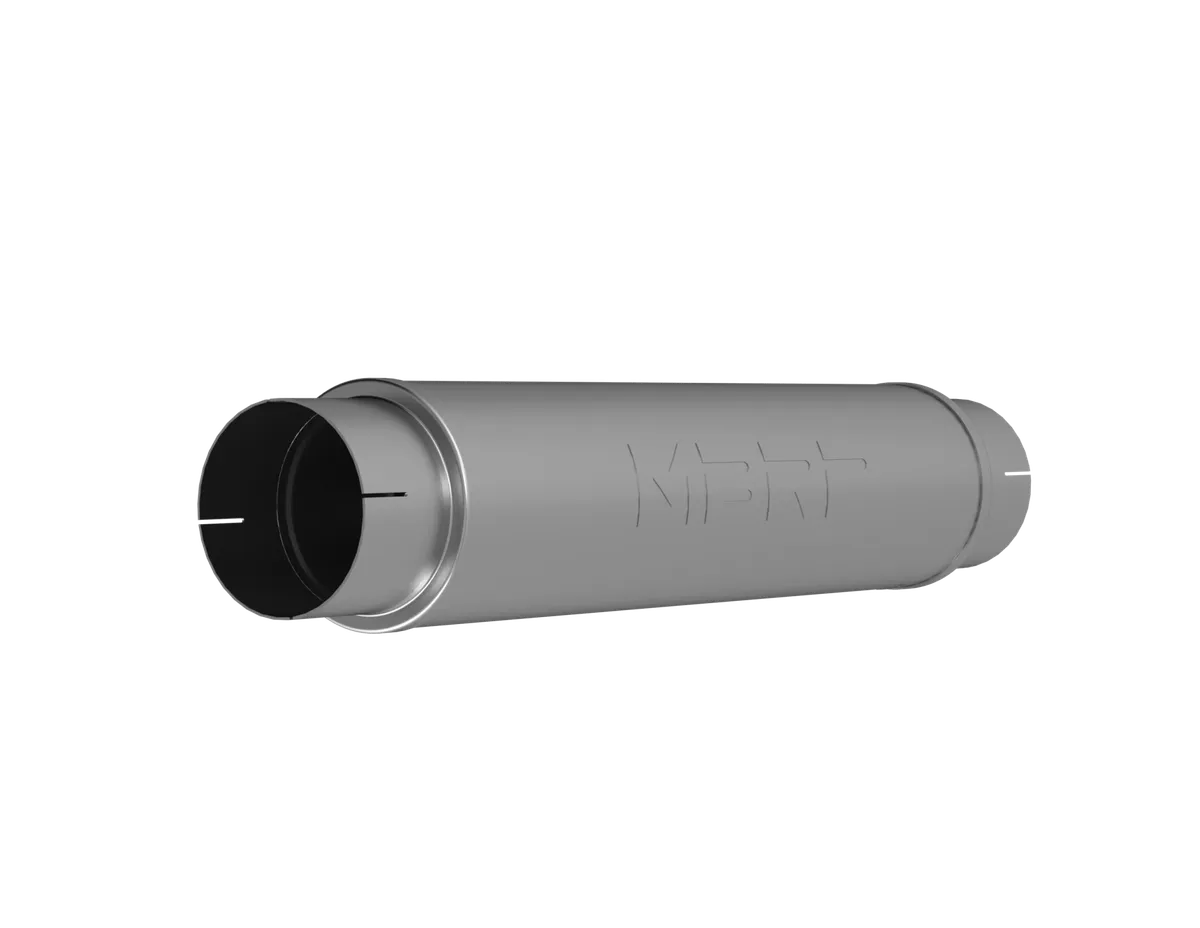 Armor Plus Muffler; 5 in. Inlet/Outlet Diameter; 6 in. x 24 in. Body; 31 in. Overall; T409 Stainless Steel; 4 in. Outlet Diameter Tip; product image