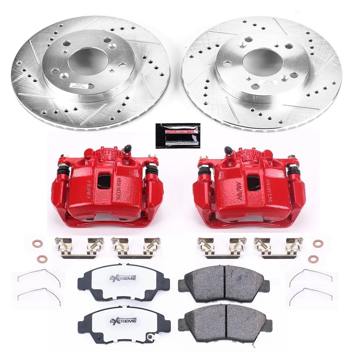 Z26 Street Warrior Upgrade Kit: Drilled/Slotted Rotors; Carbon-Fiber Ceramic Pads; Powder Coated Calipers product image