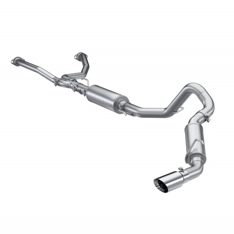 Armor Pro Cat Back Exhaust System; 3 in. Tubing; Single Side; T304 Stainless Steel; 4 in. Dual Wall Angle Cut Tip; product image