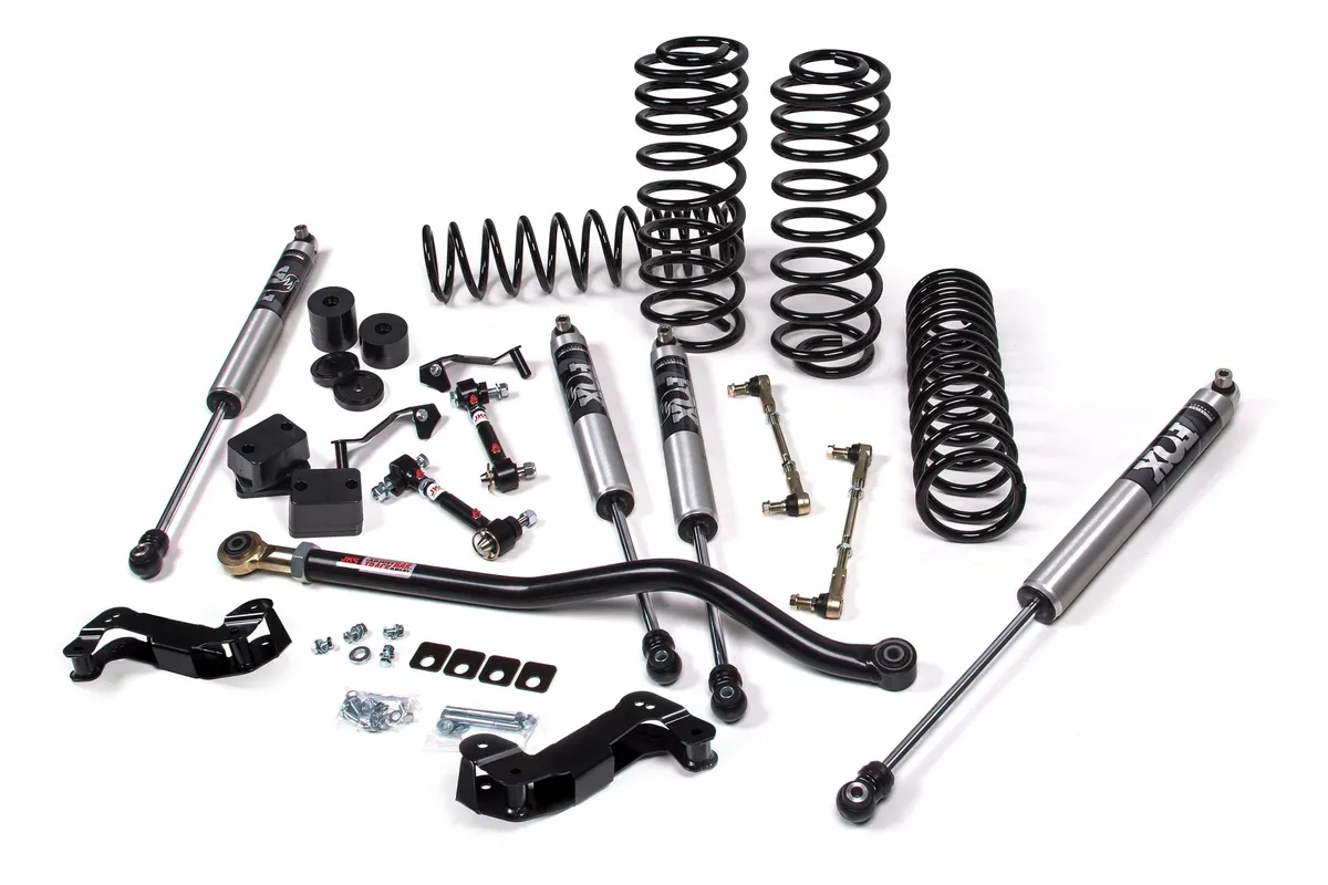 JKS 2018-2024 Jeep Wrangler JL J-Kontrol 3.5 Inch Lift Kit 4 Door w/Fox 2.5 Performance Elite Series Shocks Standard Rate Coils JSPEC