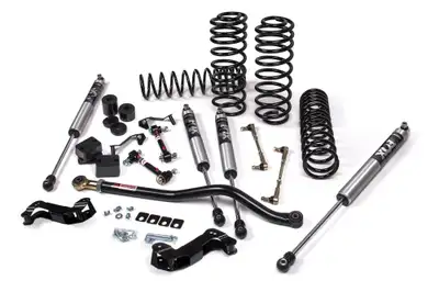 JKS 2018-2024 Jeep Wrangler JL J-Kontrol 3.5 Inch Lift Kit 4 Door w/Fox 2.5 Performance Elite Series Shocks Standard Rate Coils JSPEC