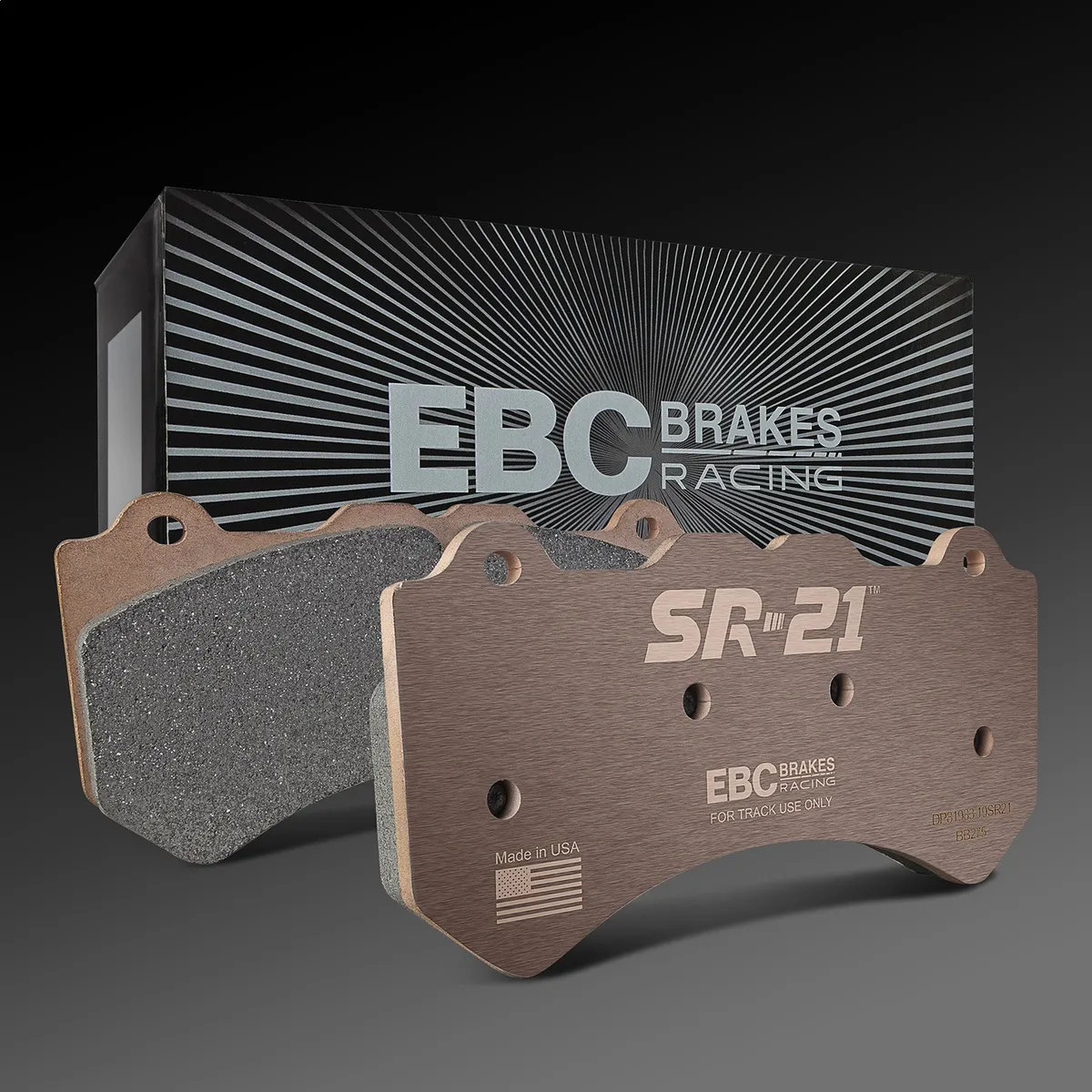 EBC SR-21 Series Racing Brake Pads; Front; 30mm Thickness; Fits AP Racing CP6268 D62/Brembo Nascar Front 07.7614 Bigger Verion Type B21 Family; product image