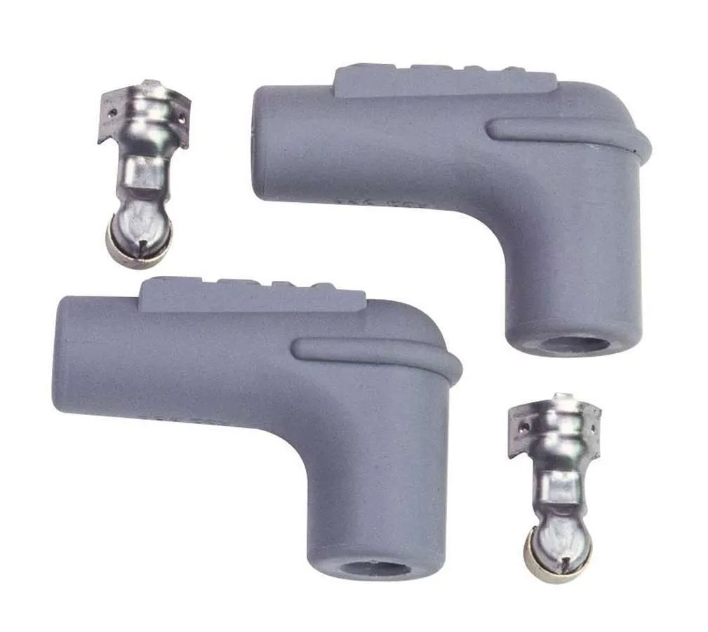 MSD Silicone 90 Degree Spark Plug Boots & Terminals Gra