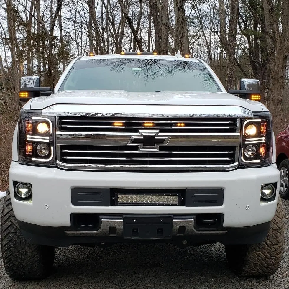 Chevrolet Silverado 25003500 Heavy Duty 14-19 3rd Gen Projector Headlights w Ultra High Power Smooth Oled Halos And product image