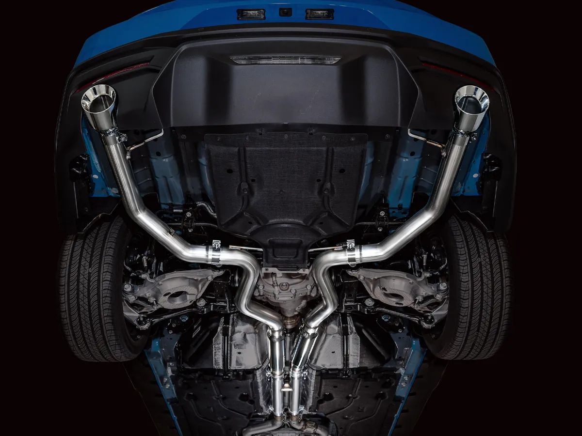 AWE Touring Edition Exhaust for S650 Ford Mustang GT Fastback - Dual Diamond Black Tips product image