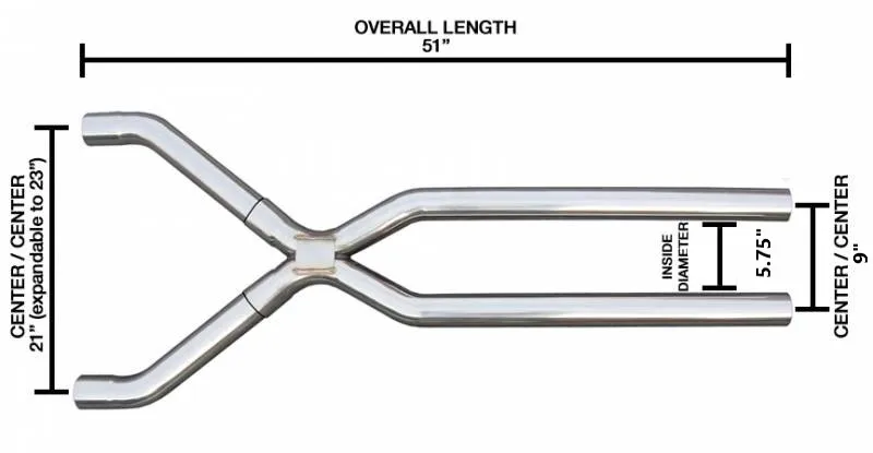 Exhaust X-Pipe Kit Intermediate Pipe 3 in Tunnel Crossover Hardware Incl Natural 409 Stainless Steel Pypes Exhaust product image