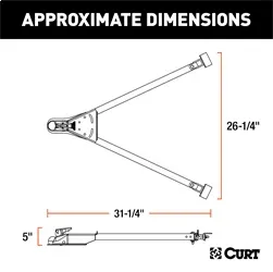 Curt Tow Bar with Adjustable-Width Arms - Car Mount - 2 Inch Ball - 5000 lbs. Safety Cables and Coupler Lock Sold Separately) RockJock 4X4 product image
