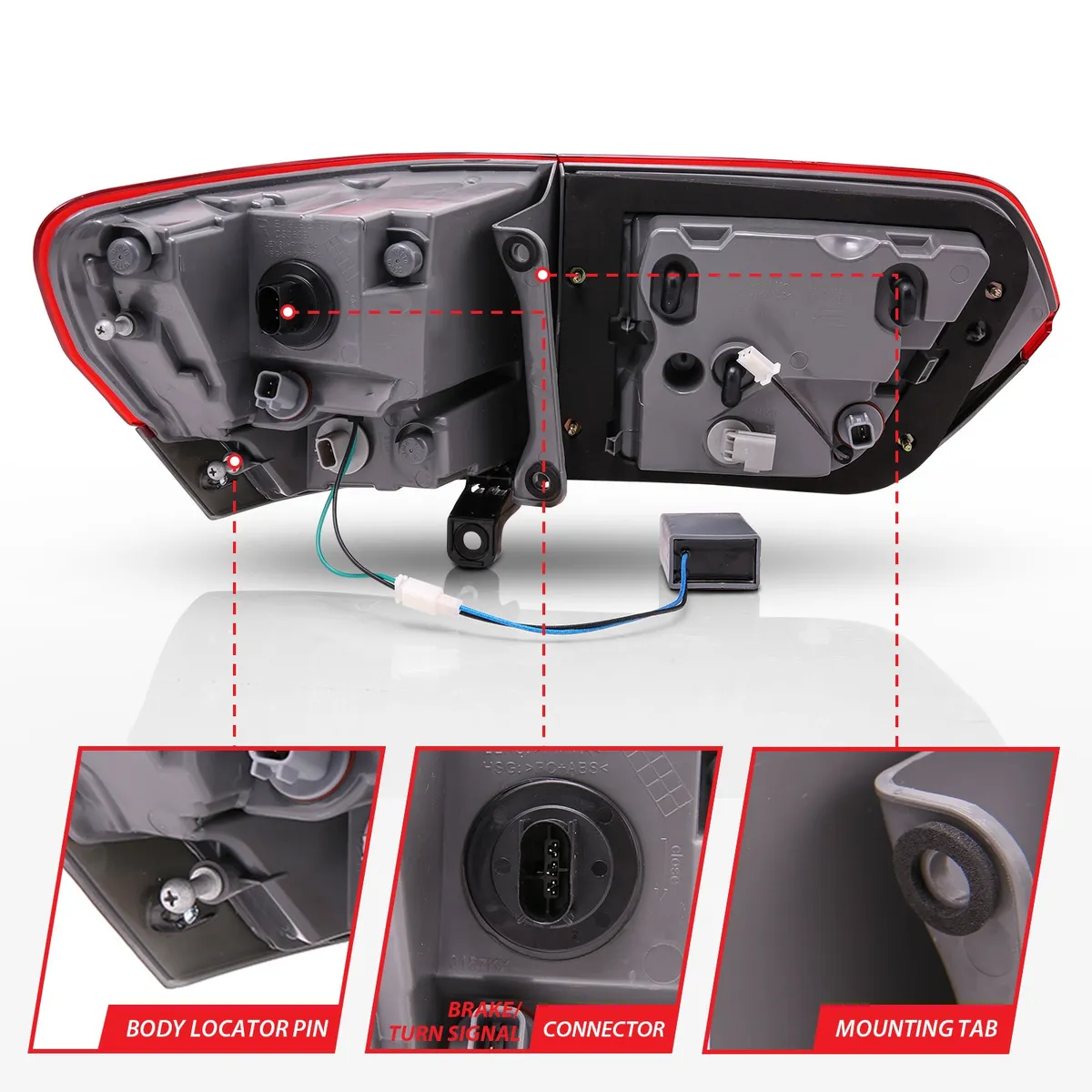 Jeep Grand Cherokee 14-22 LED Tail Light Red/Smoke Lens Black Trim (4pcs) product image