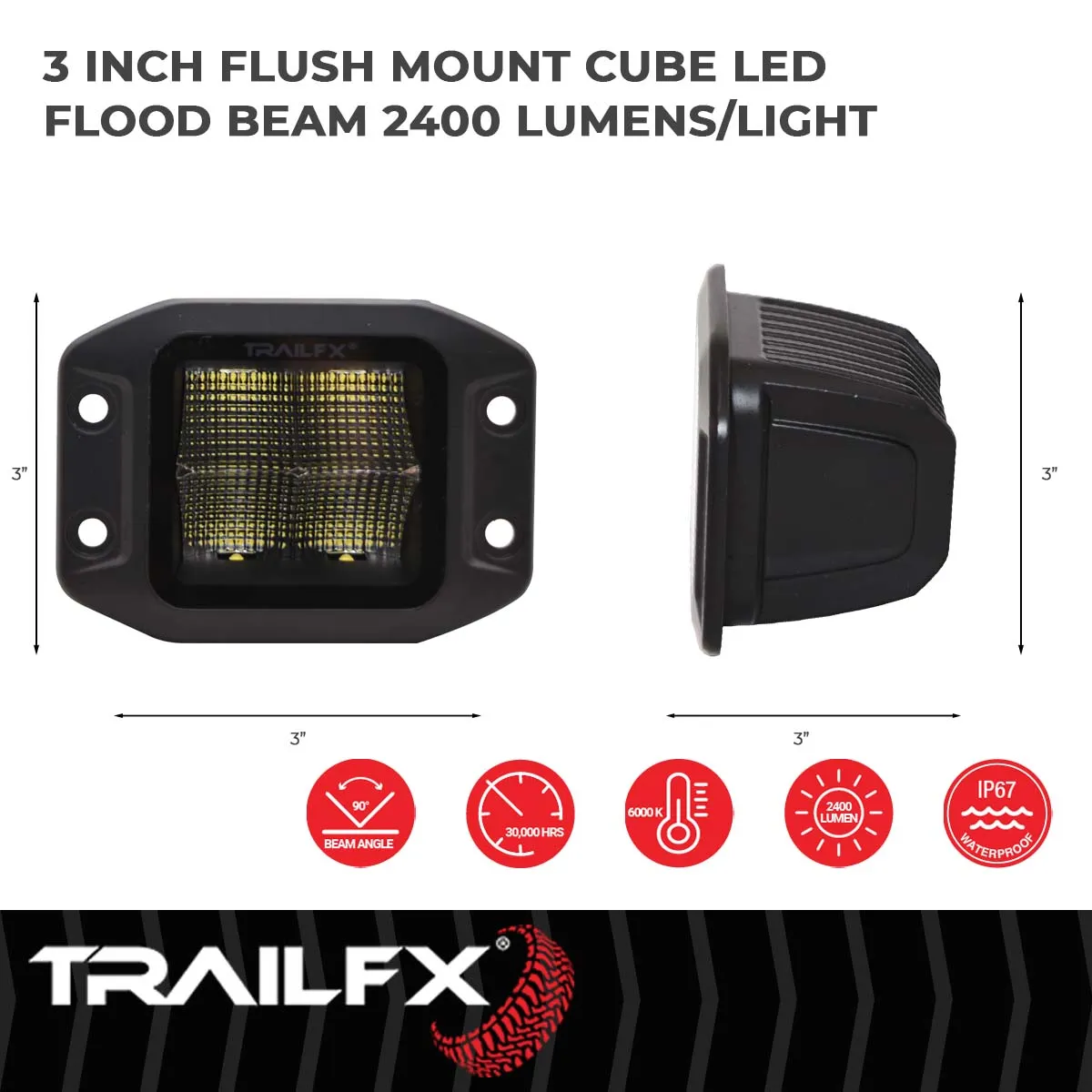 Black Pod 4x5w Flush Mount Flood si product image
