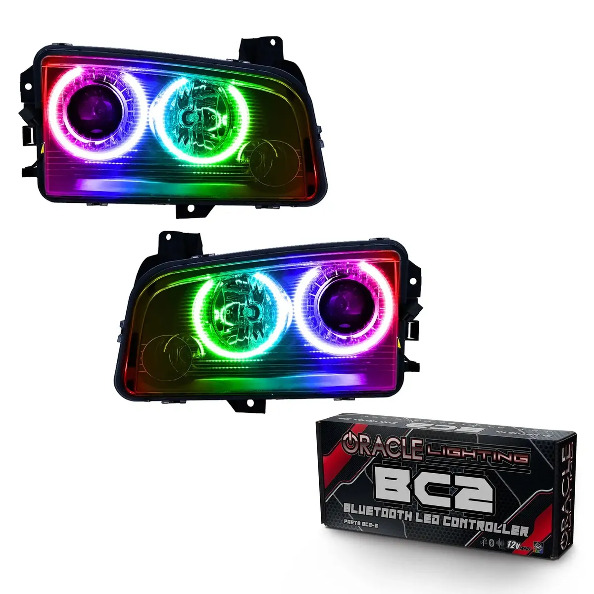 Oracle Lighting 2008-2010 Dodge Charger Pre-Assembled LED Halo Headlights - HID product image