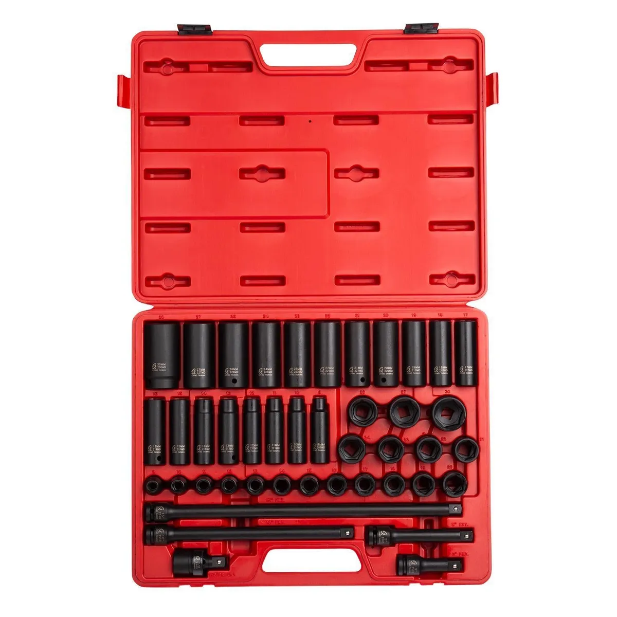 1/2" Drive Metric 6 Point Standard & Deep 43-Piece Master Impact Socket Set product image