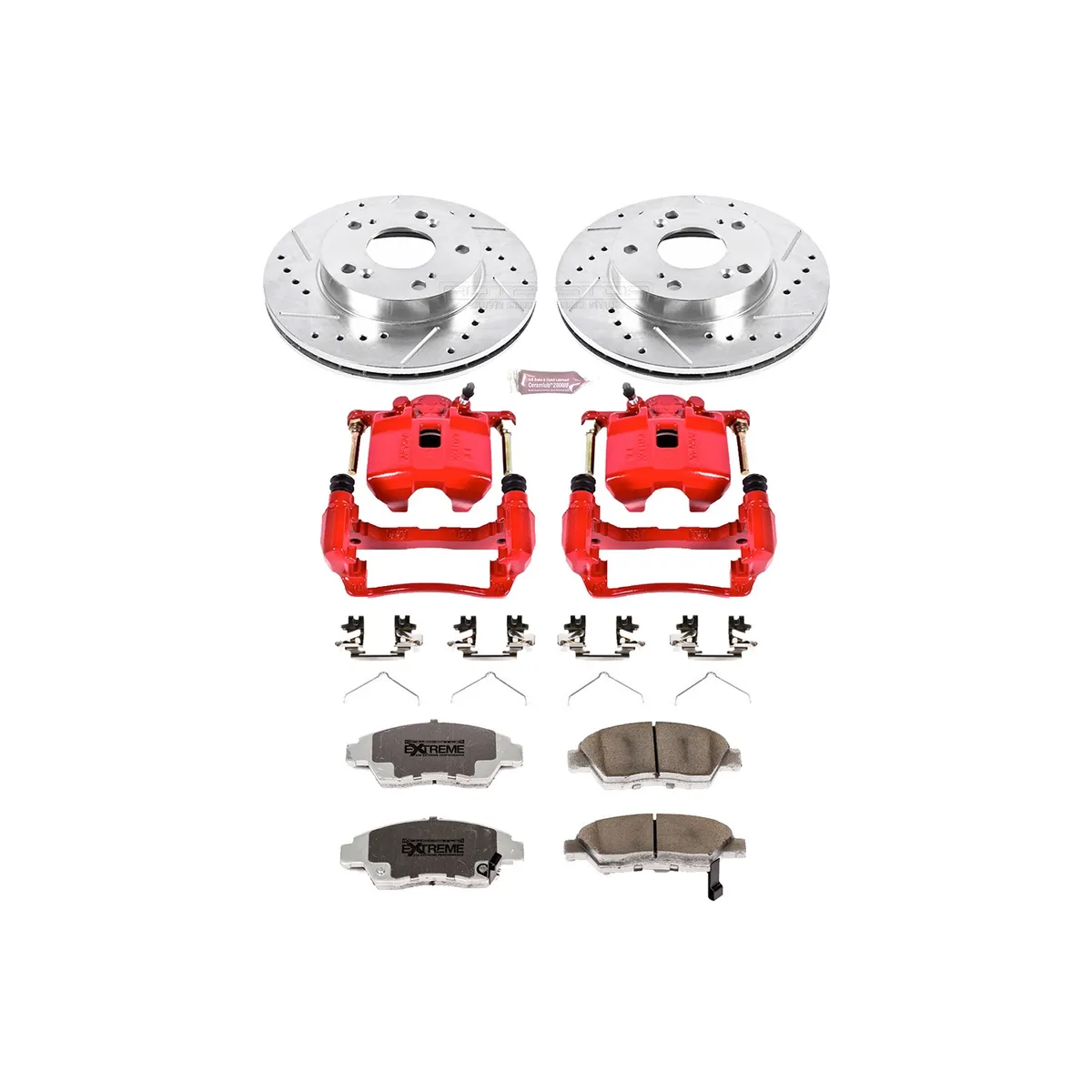 Z26 Street Warrior Upgrade Kit: Drilled/Slotted Rotors; Carbon-Fiber Ceramic Pads; Powder Coated Calipers product image