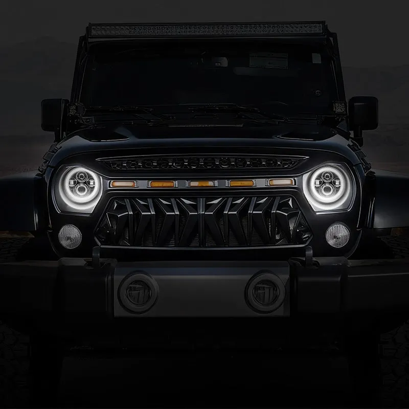 Best Seller Jeep Wrangler LED Headlights with Halo DRL & Turn Signals for 1997–2018 JK CJ TJ product image
