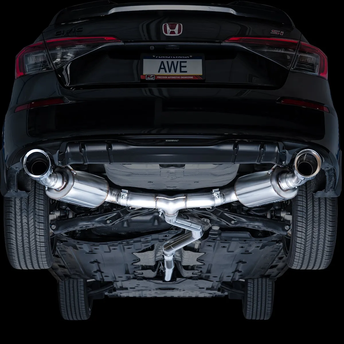AWE Touring Edition Exhaust for FE1 Civic SiDE4 Acura Integra - Dual Chrome Silver Tips product image