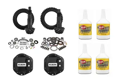 Yukon Gear and Axle Yukon Stage2 D44 Front and Rear Ring and Pinion Kit w/ Gear Oil Package - JK Rubicon
