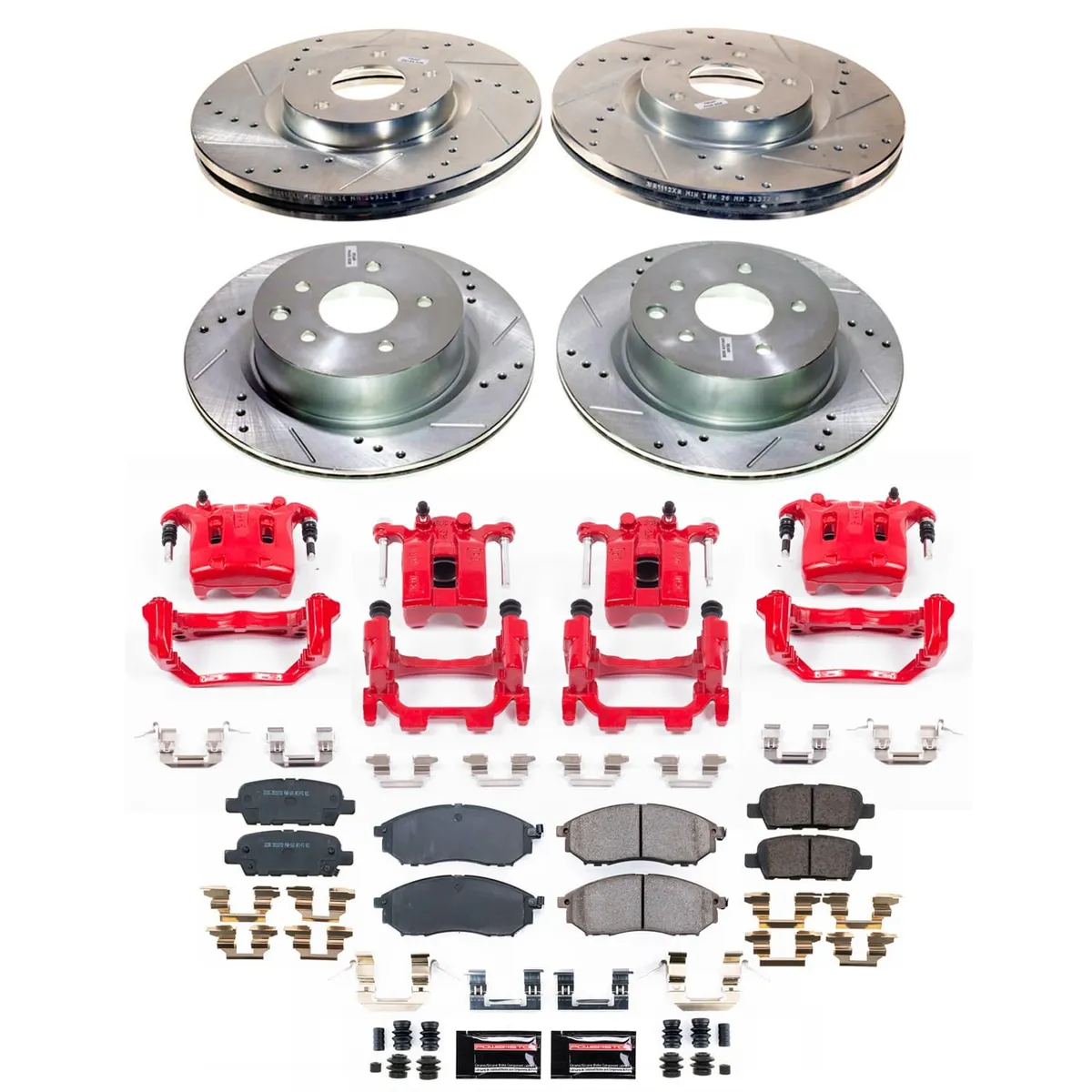 Z23 Evolution Sport Upgrade Kit: Drilled/Slotted Rotors; Carbon-Fiber Ceramic Pads; Powder Coated Calipers product image