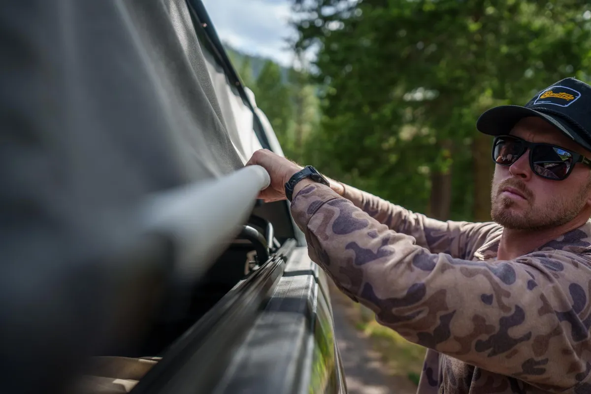 Supertop Truck Bed Cap 2 For Ford 2017-2024 F-250SD/F-350SD 6.8 Foot Black Diamond PVC Coated Sailcloth No Drill Bestop product image