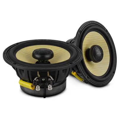 DS18 DXQ 6.5" 2-Way Coaxial Speaker with Yellow Straw and Composite Foam Cone | 150W RMS 4-Ohm