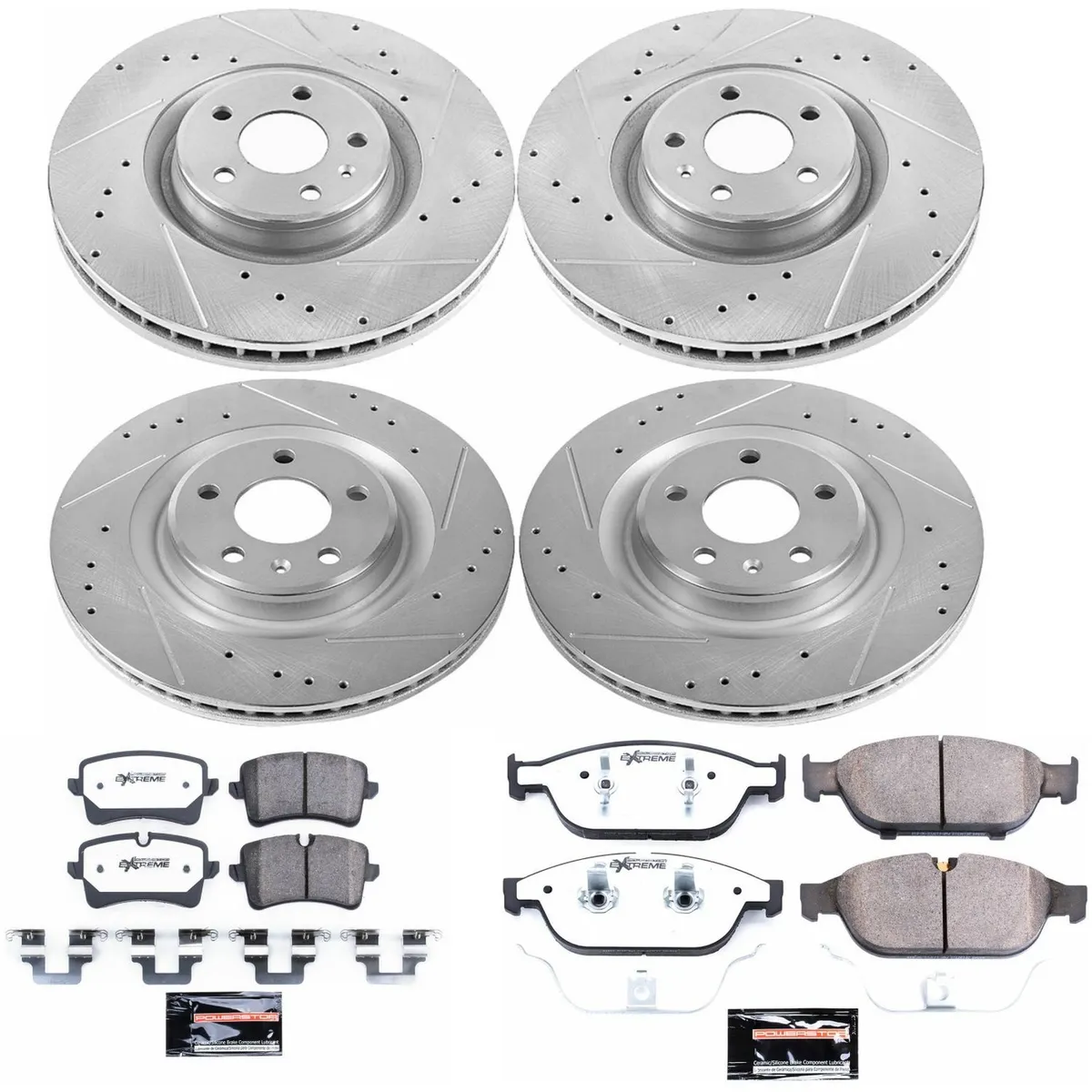 Z26 Street Warrior Upgrade Kit: Drilled/Slotted Rotors; Carbon-Fiber Ceramic Pads W/Hardware; Pad Sensors product image