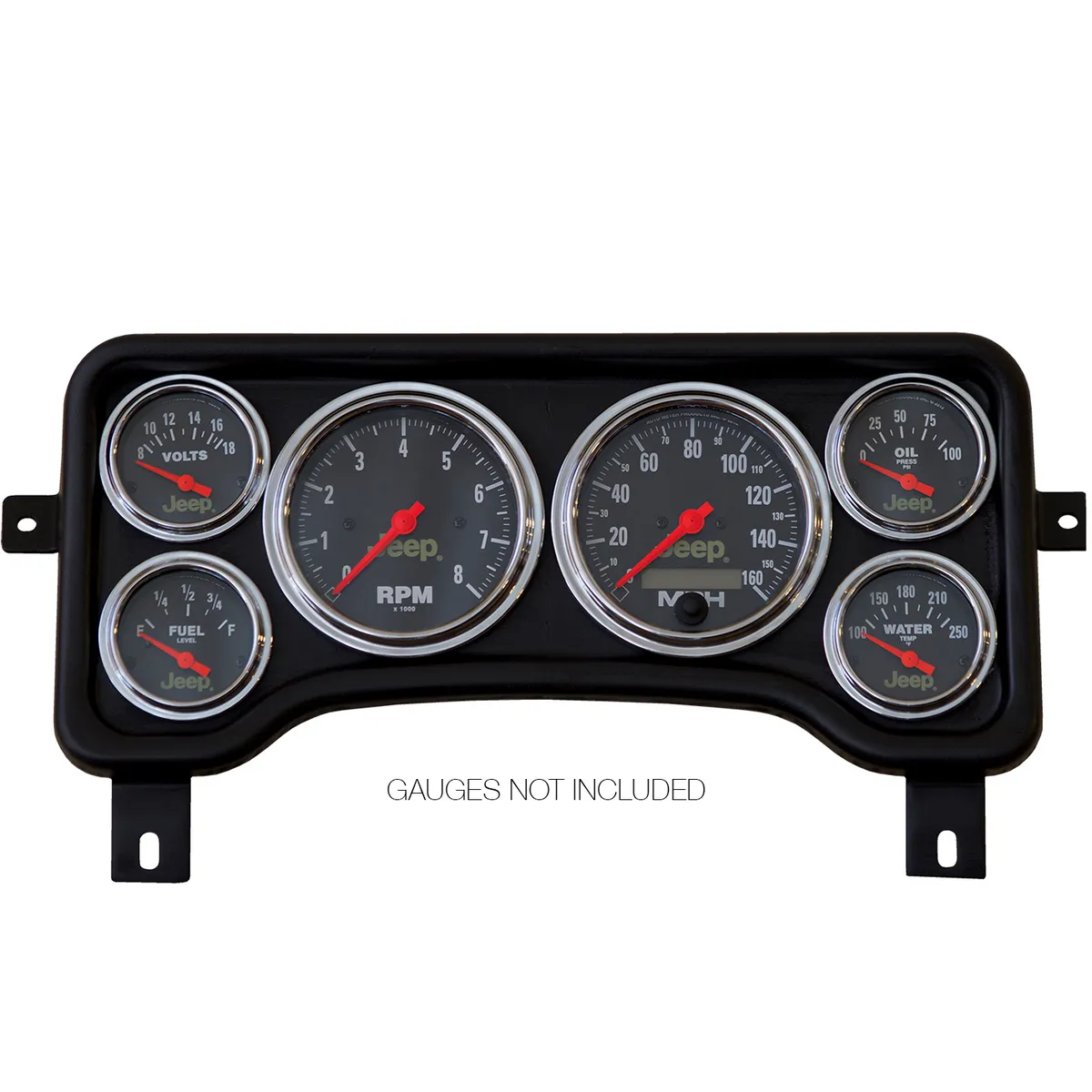 Autometer 5381 Gauge Mount, Direct Fit Dash Panel, 6 Gauge (3 3/8 X2, 2 1/16 X4), Jeep Tj/Xj product image