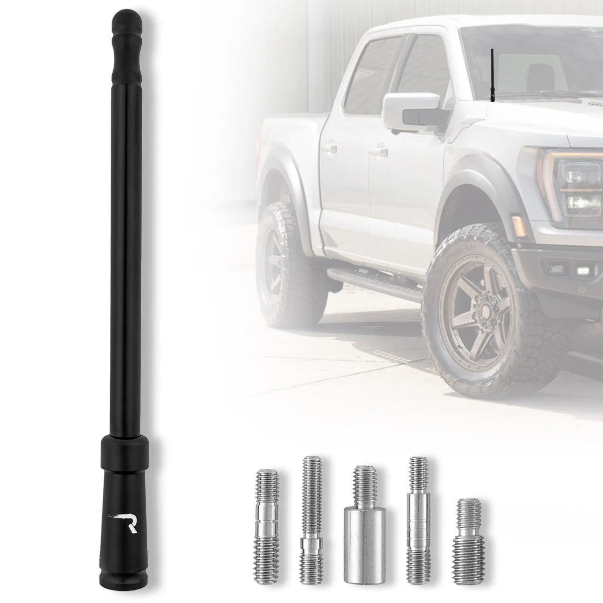 Aluminum 8" Antenna Mast (Fits OEM Factory Threaded Antenna) Multiple Colors product image