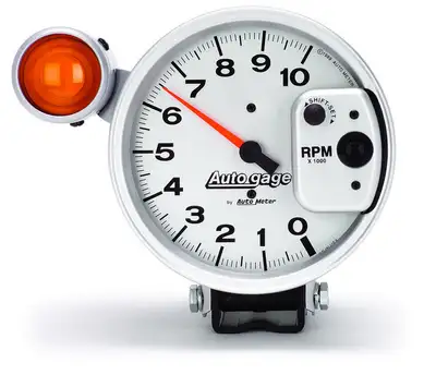 AutoMeter Gauge, Tachometer, 5", 10k RPM, Pedestal w/ ext. Shift-Lite, Silver, Auto Gage