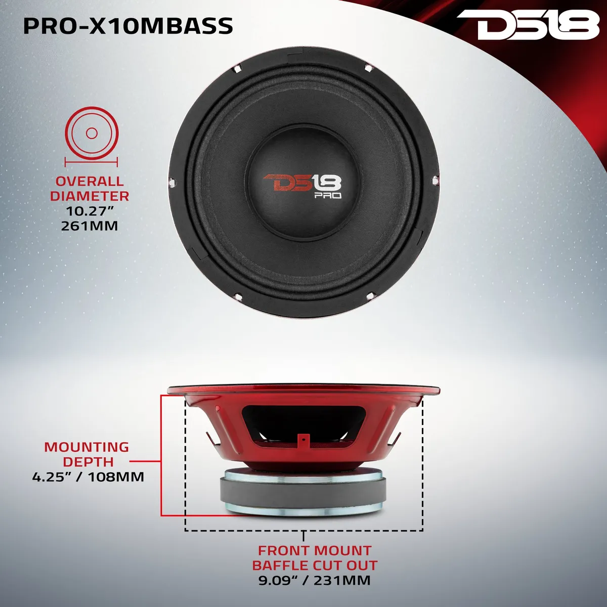 PRO-X 10" Mid-Bass Loudspeaker | 400W RMS 8-Ohm product image
