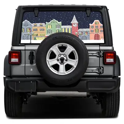 Under The Sun Inserts Xmas Village Rear Window Decal