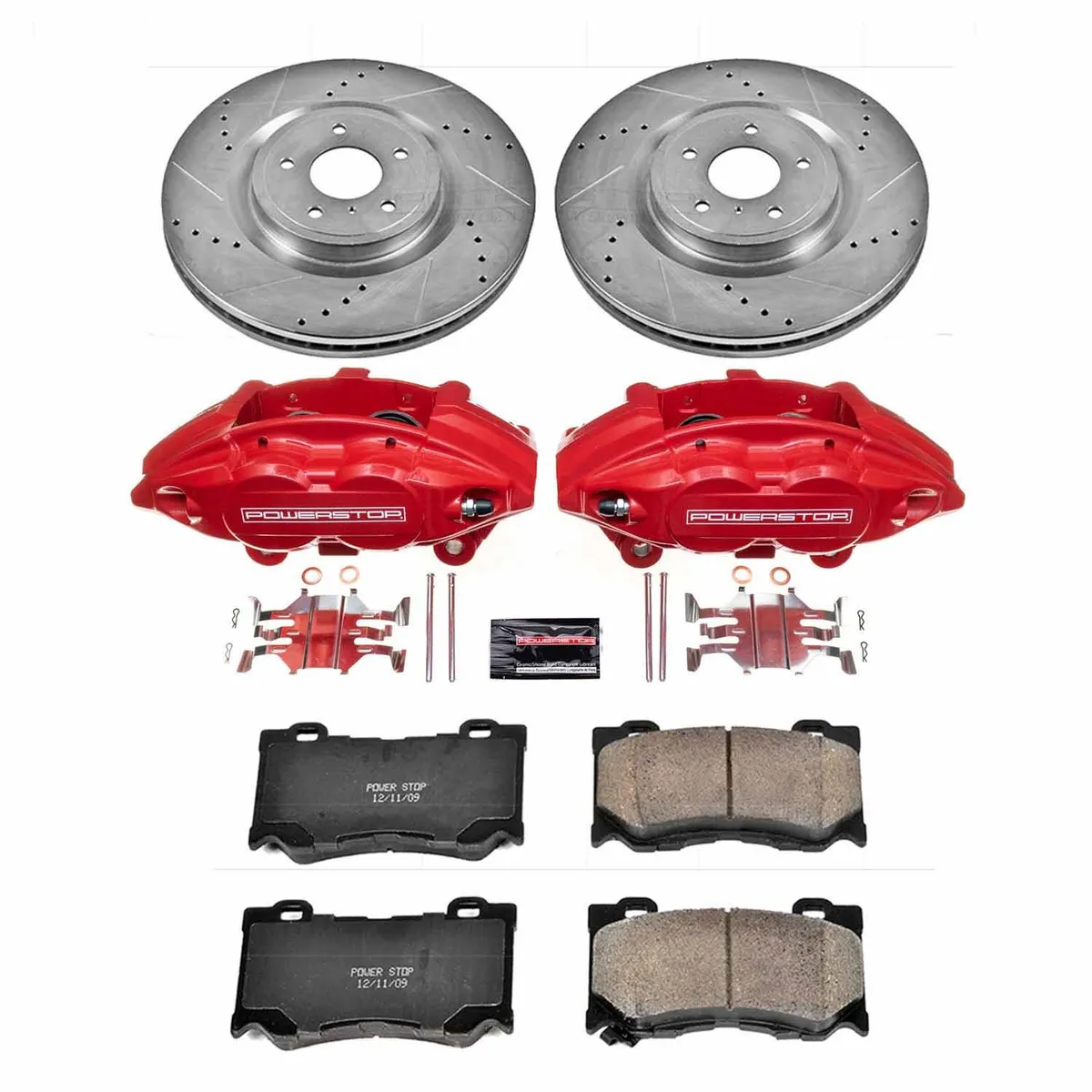Z23 Evolution Sport Upgrade Kit: Drilled/Slotted Rotors; Carbon-Fiber Ceramic Pads; Powder Coated Calipers product image