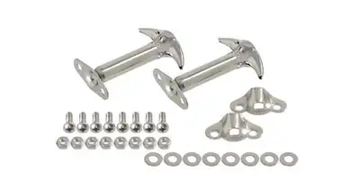 Kentrol Jeep CJ/YJ Hood Catch Pair 55-95 CJ and Wrangler YJ Polished Silver Kentrol