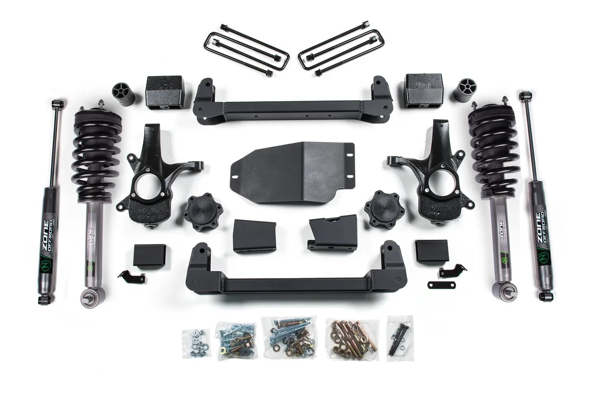 Zone Offroad 07-13 Chevrolet Silverado/GMC Sierra 1500 6.5 Inch Lift Kit Front Shock: Strut Spacer, Rear Shock: Nitro Series Zone Offroad