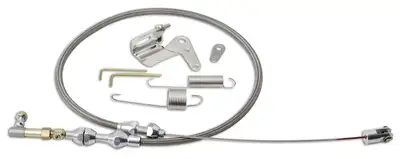 Lokar Duo-Pak Kit; Incl. Stainless Steel Throttle Cable/Carburetor Bracket/Return Spring; Stainless Steel Housing; 24 in. Long;