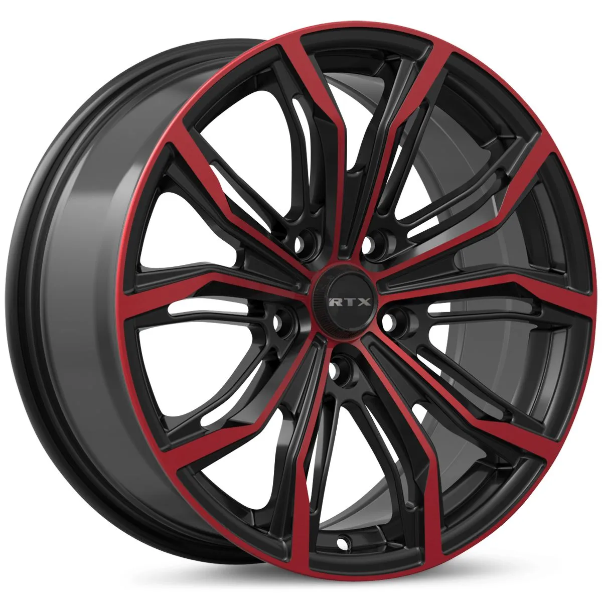 RTX Wheels Black Widow 18x8 5x114.3 Et42 Cb73.1 Gloss Black Machined Red