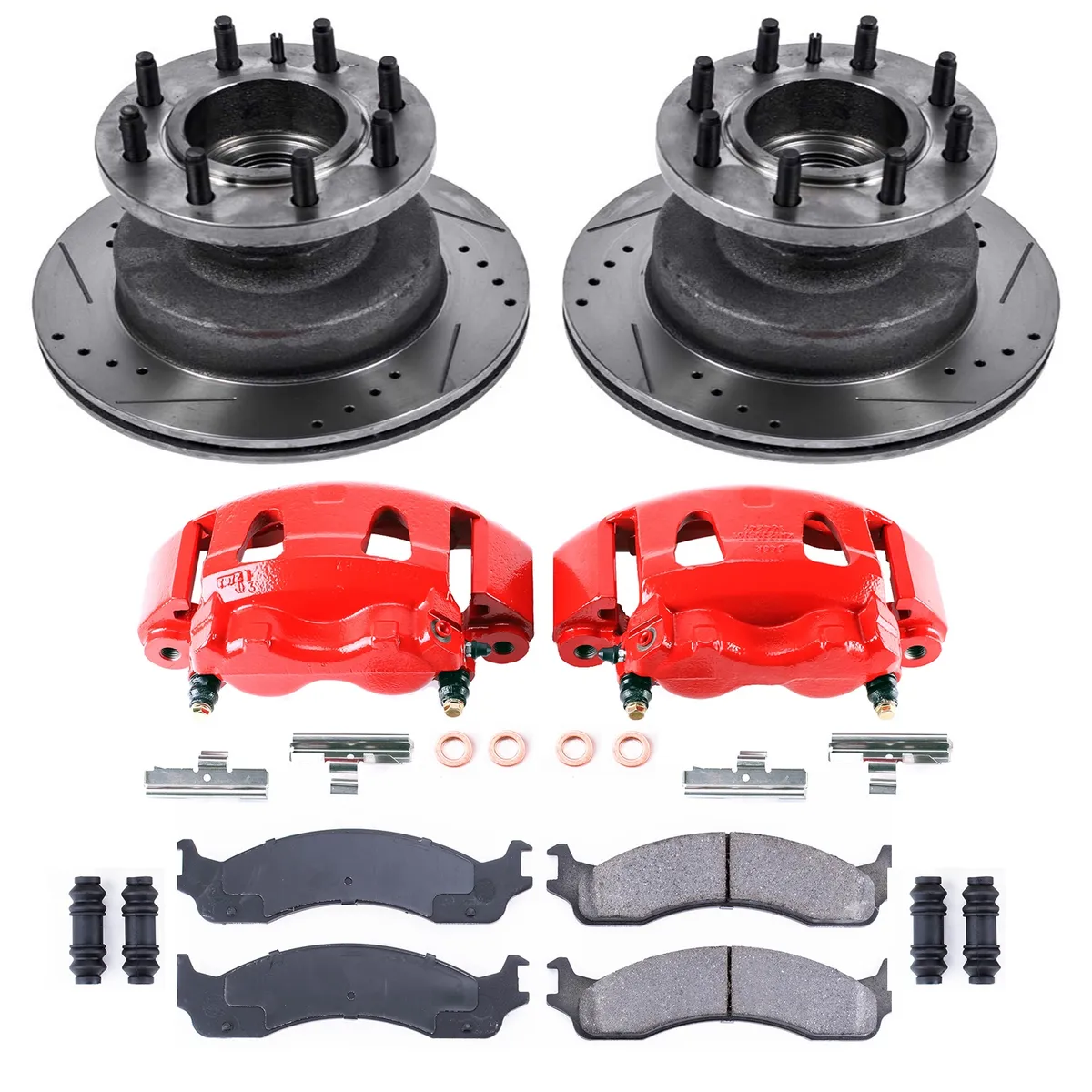 Z23 Evolution Sport Upgrade Kit: Drilled/Slotted Rotors; Carbon-Fiber Ceramic Pads; Powder Coated Calipers product image