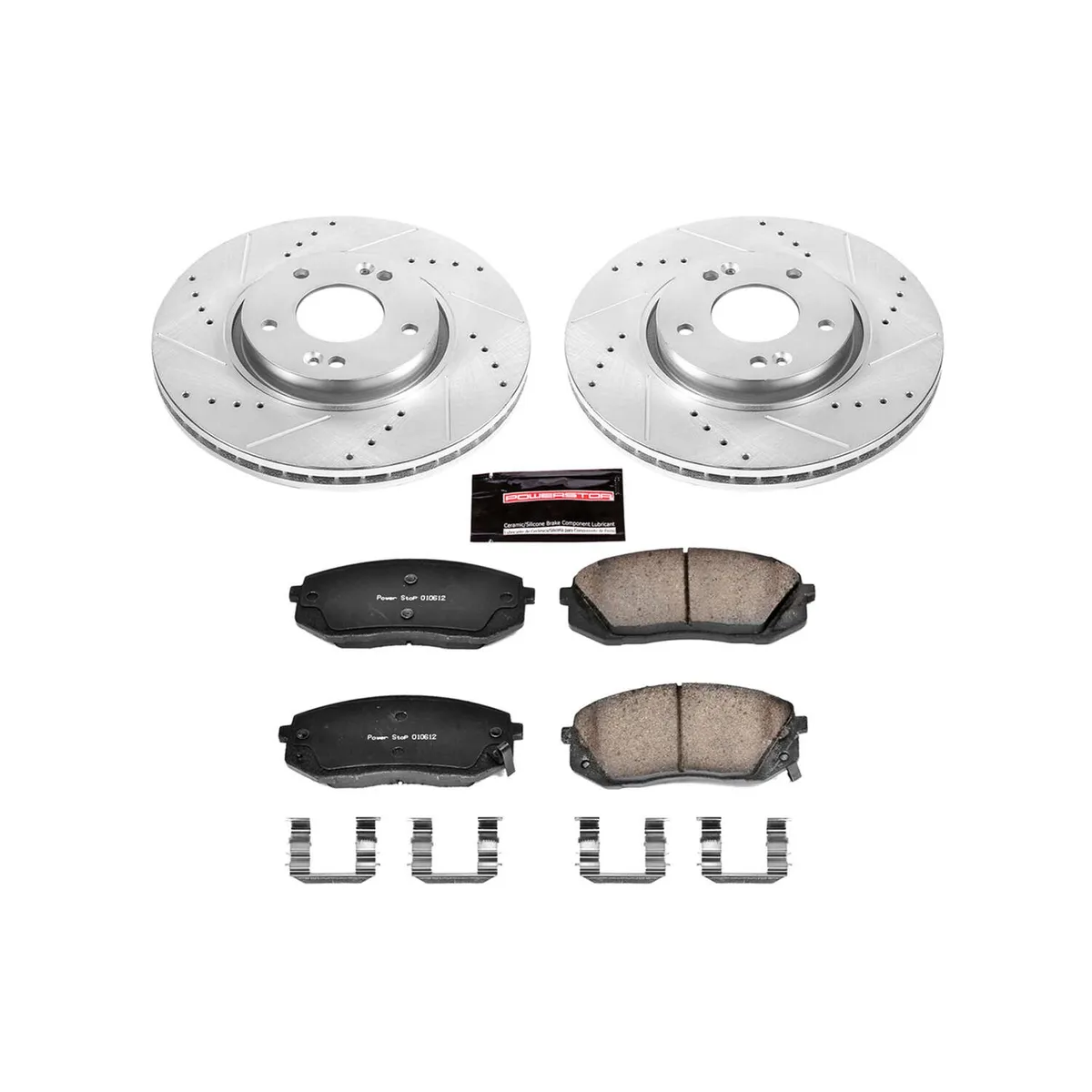 Z23 Evolution Sport Upgrade Kit: Drilled/Slotted Rotors; Carbon-Fiber Ceramic Pads W/Hardware product image